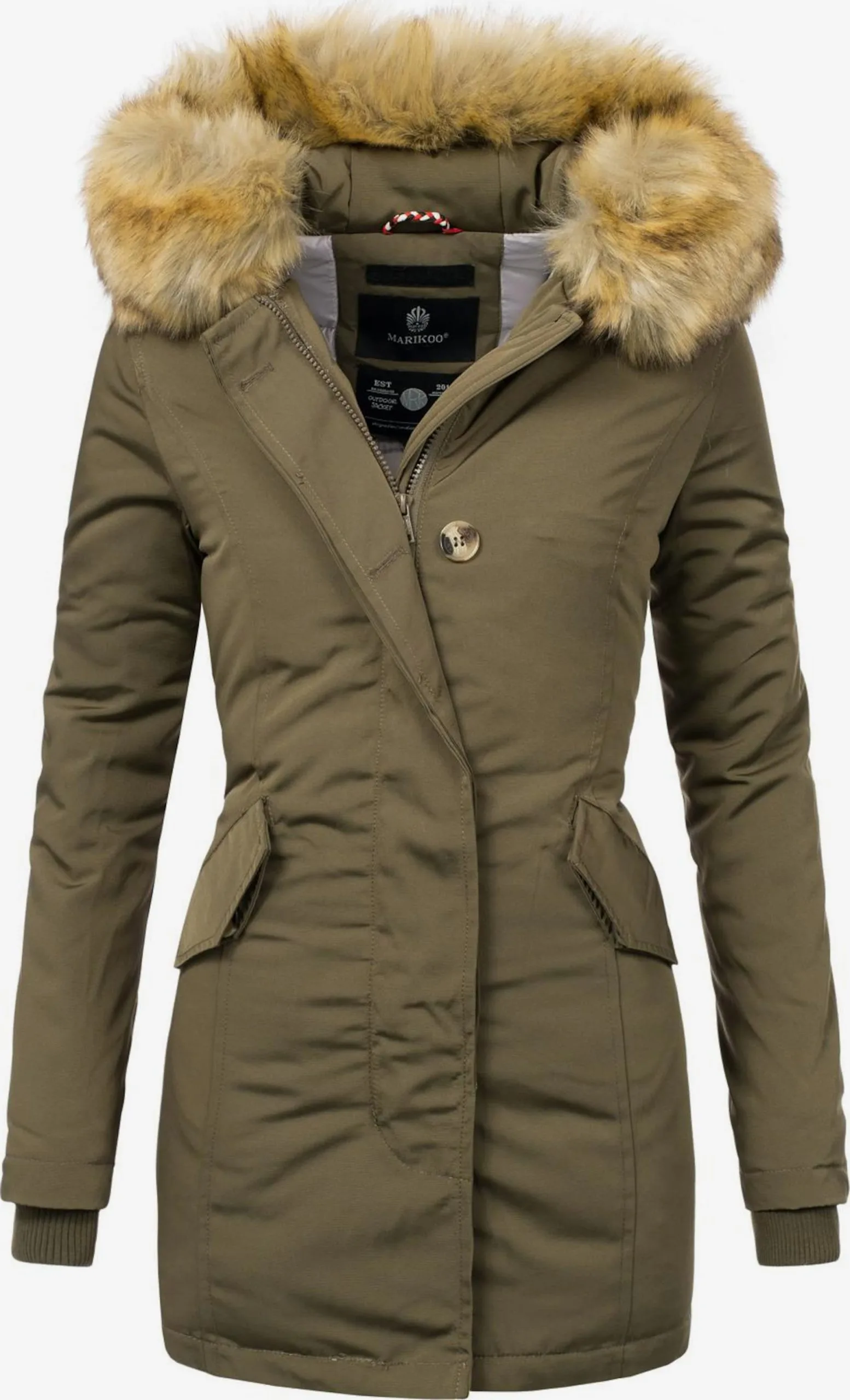 Marikoo Parkas Winterparka Karmaa Dames Kaki 1 Marikoo Parkas Winterparka Karmaa Dames Kaki