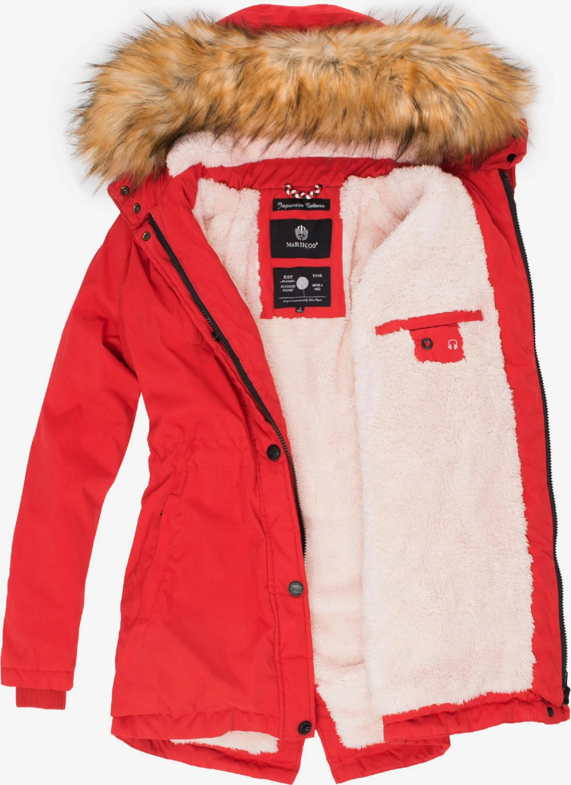 Marikoo Parkas Winterparka Akira Dames Rood 4 Marikoo Parkas Winterparka Akira Dames Rood - Afbeelding 4