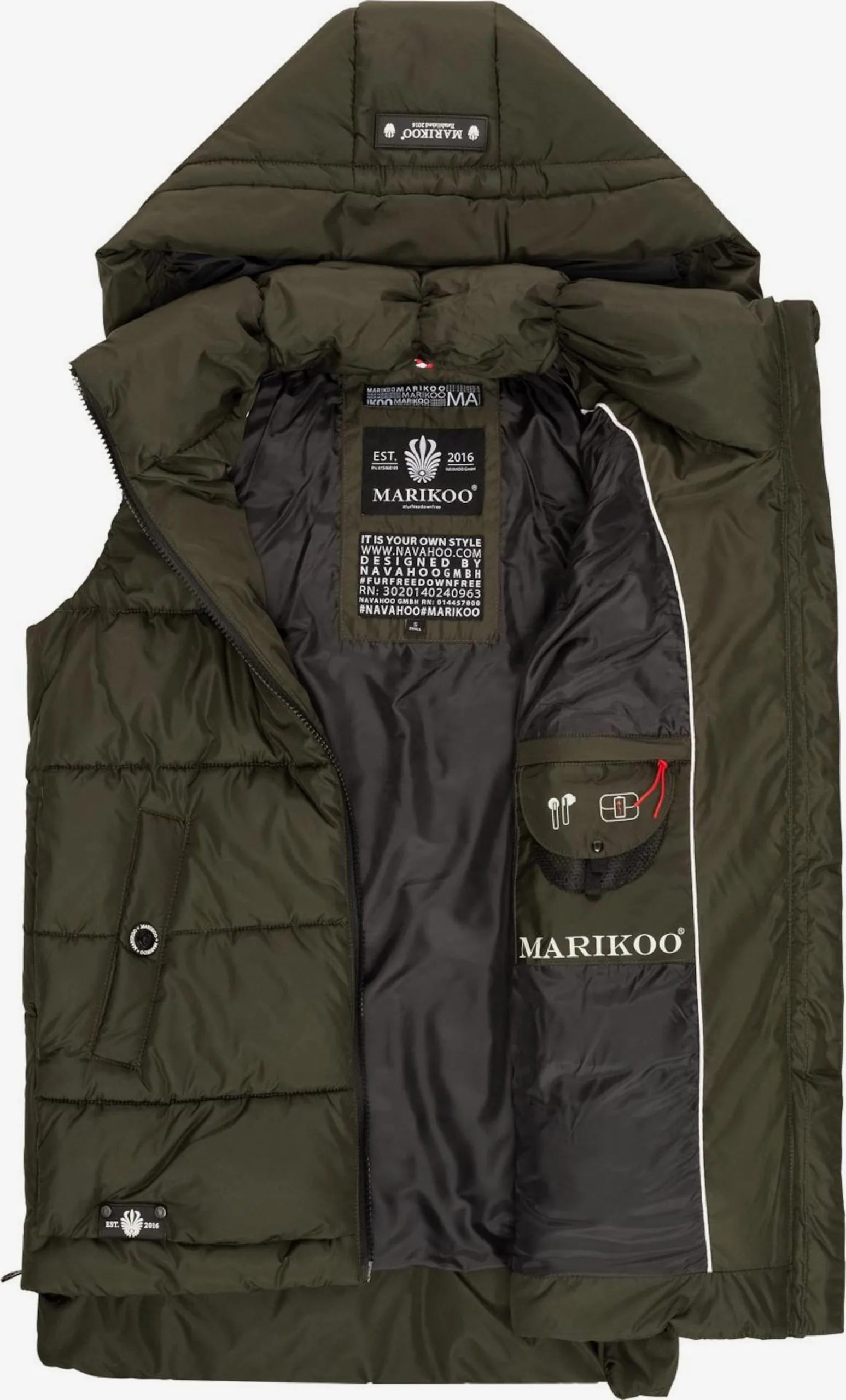 Marikoo Bodywarmers Bodywarmer Zarinaa Dames Donkergroen 4 Marikoo Bodywarmers Bodywarmer Zarinaa Dames Donkergroen - Afbeelding 4