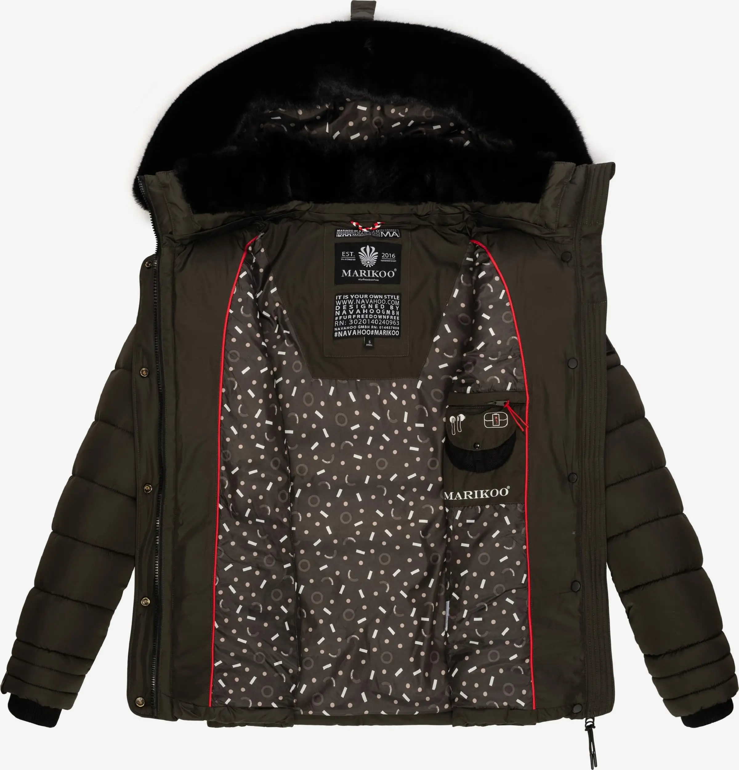 Marikoo Winterjassen Winterjas Qesraa Dames Antraciet 6 Marikoo Winterjassen Winterjas Qesraa Dames Antraciet - Afbeelding 6