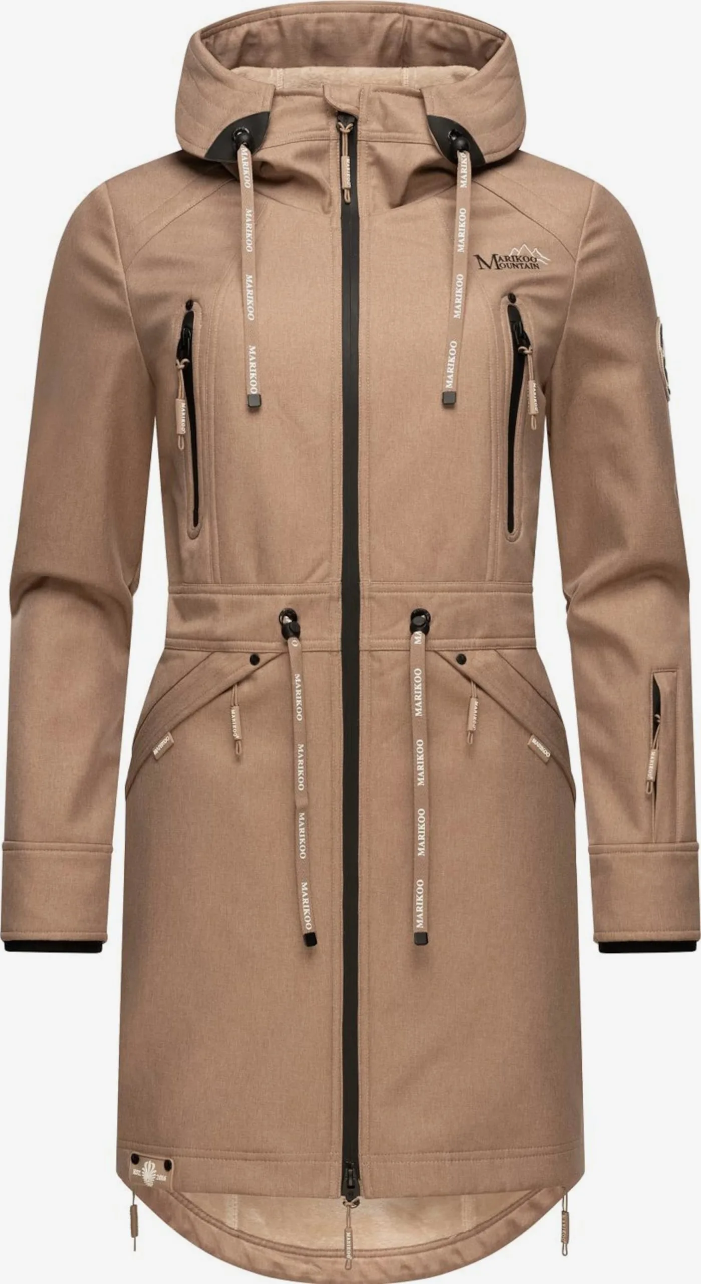 Marikoo Parkas Tussenparka Dames Donkerbeige 1 Marikoo Parkas Tussenparka Dames Donkerbeige