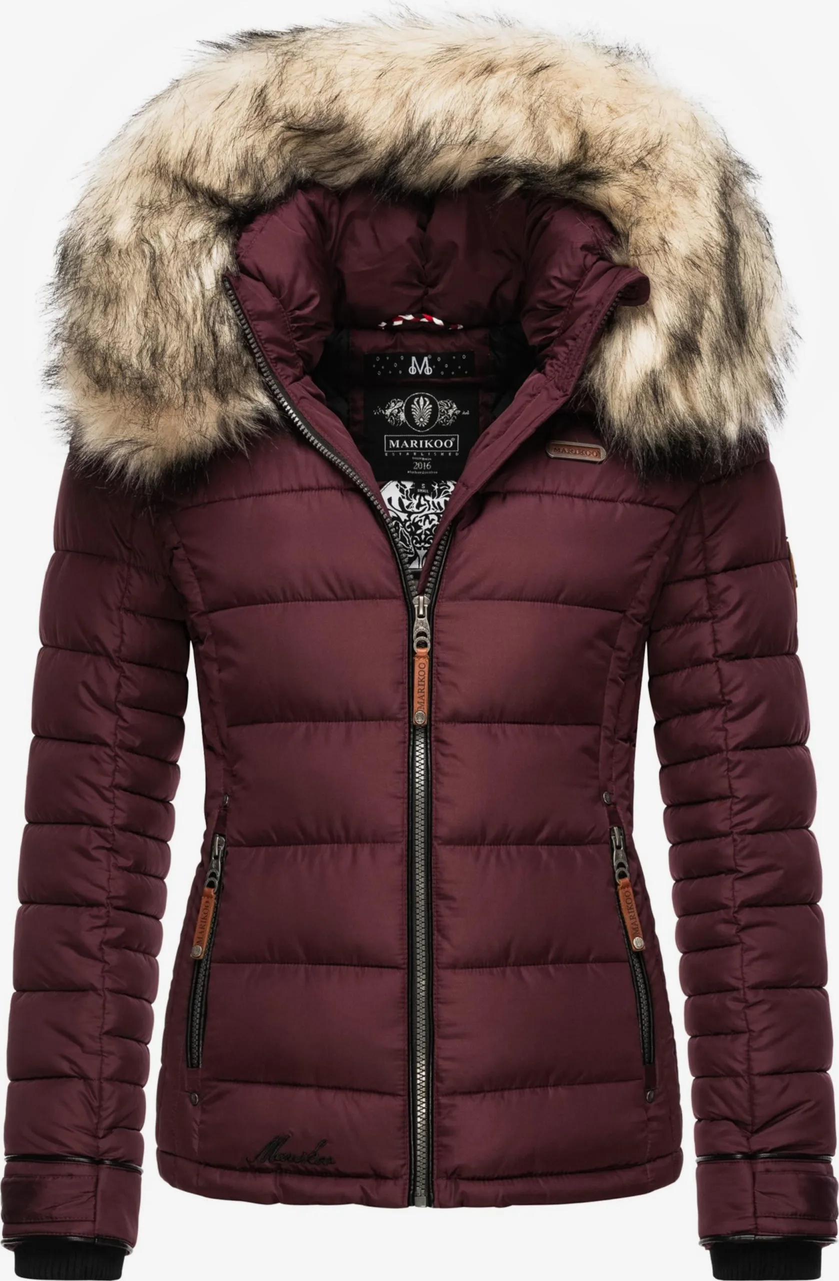 Marikoo Winterjassen Winterjas Lerikaa Dames Bordeaux 1 Marikoo Winterjassen Winterjas Lerikaa Dames Bordeaux