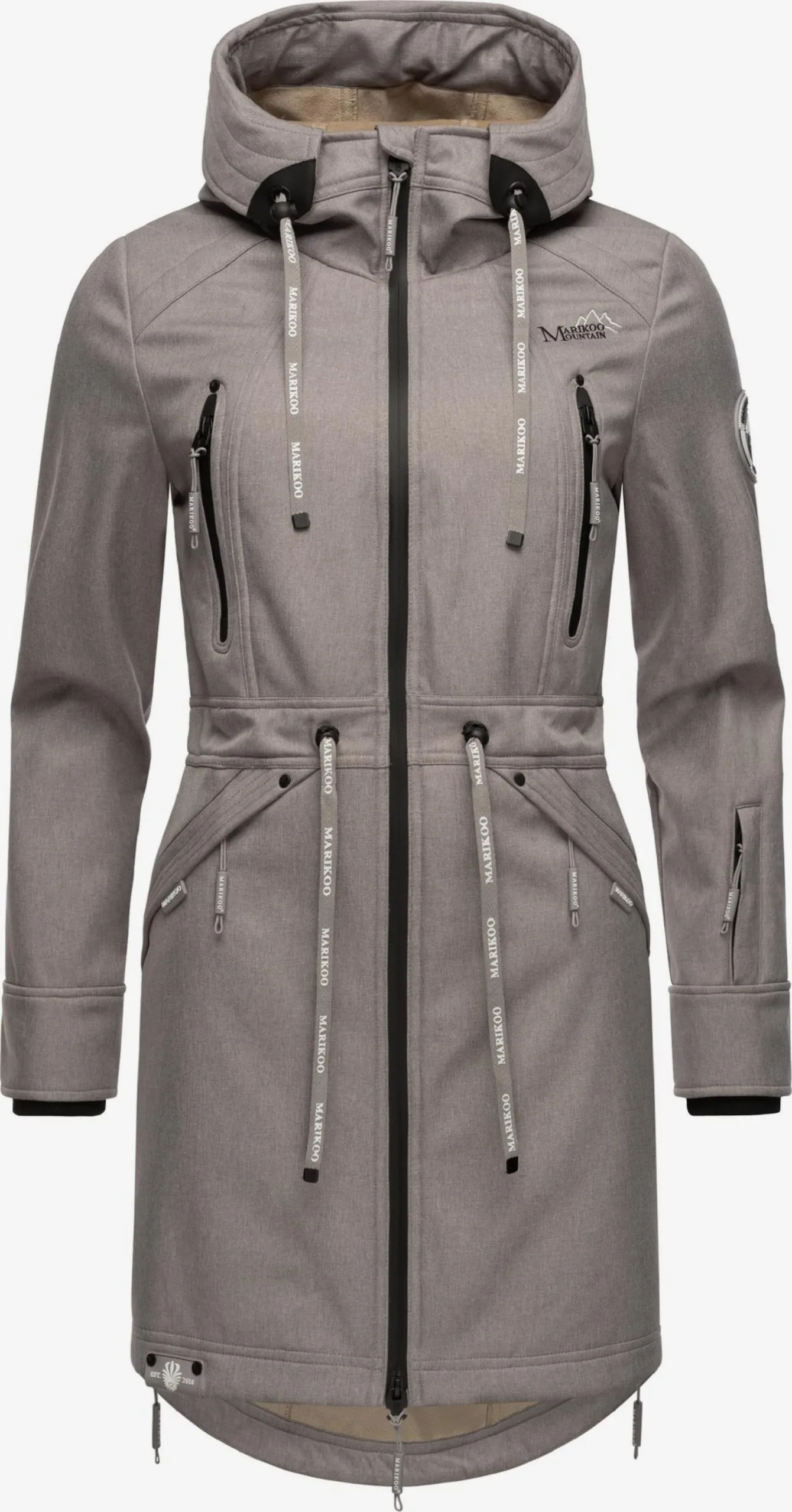 Marikoo Parkas Tussenparka Dames Stone Grey 1 Marikoo Parkas Tussenparka Dames Stone Grey