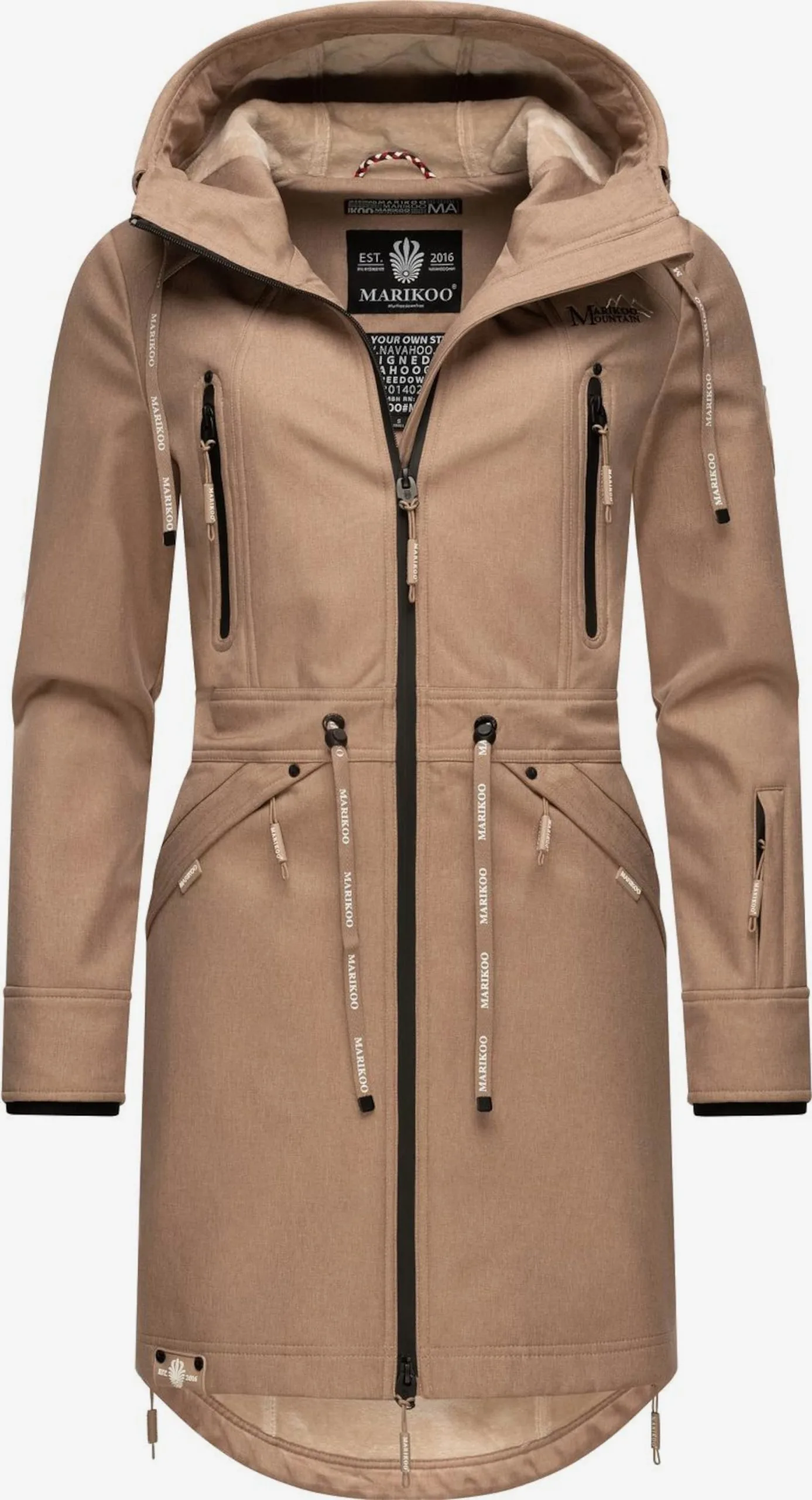 Marikoo Parkas Tussenparka Dames Donkerbeige 2 Marikoo Parkas Tussenparka Dames Donkerbeige - Afbeelding 2