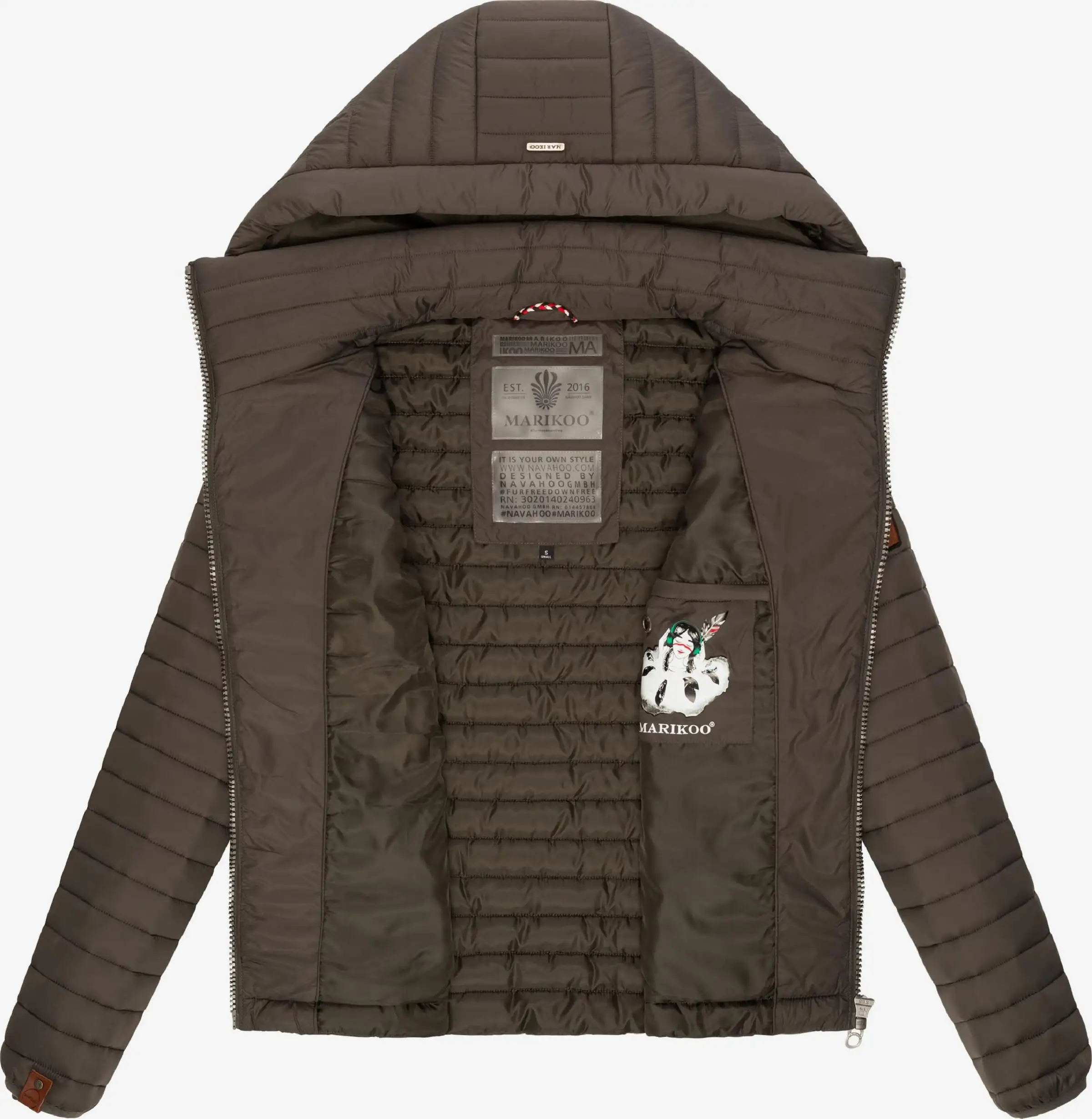 Marikoo Tussenjassen Tussenjas Löwenbaby Dames Antraciet 4 Marikoo Tussenjassen Tussenjas Löwenbaby Dames Antraciet - Afbeelding 4