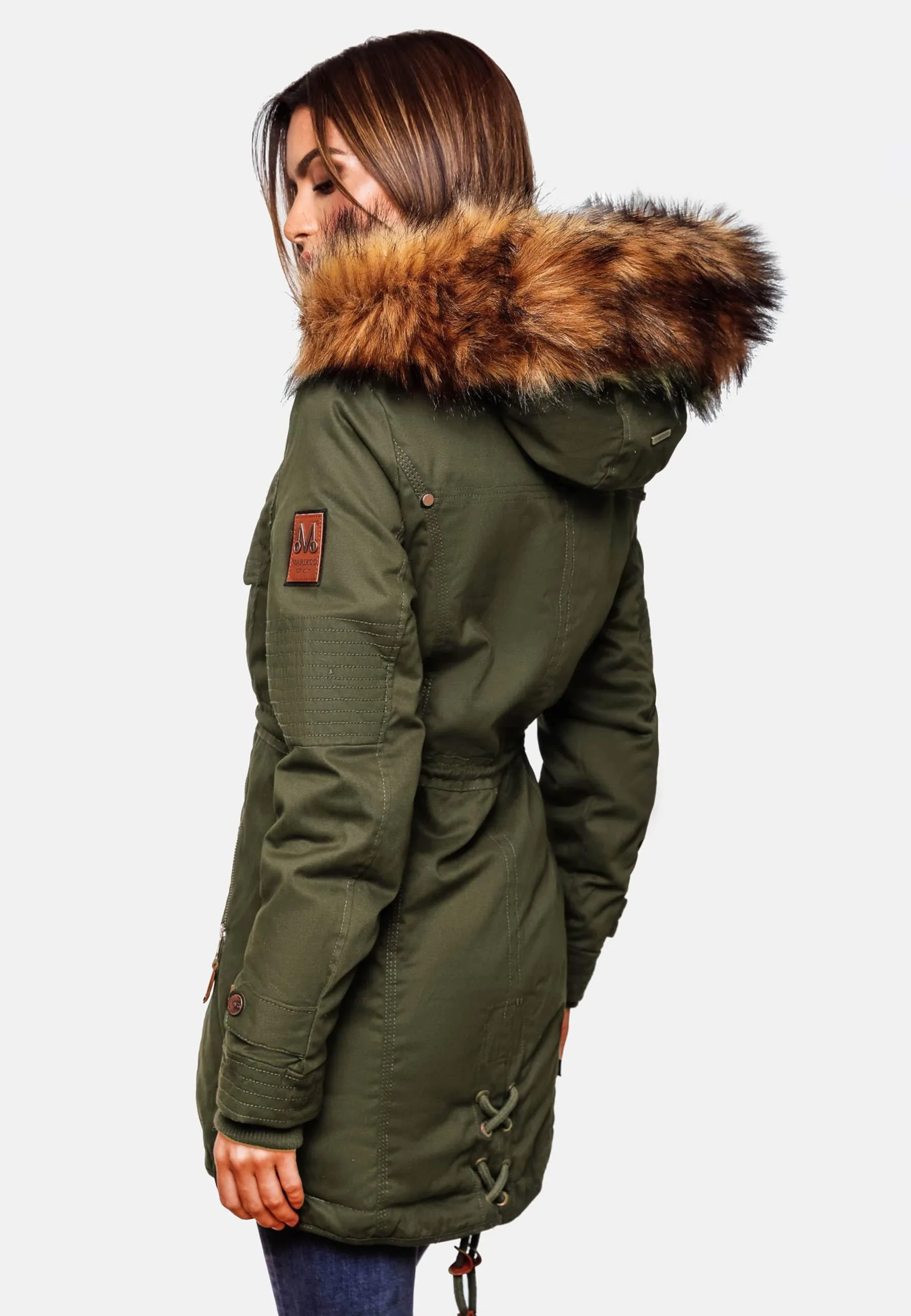 Marikoo Parkas Winterparka Dames Kaki 8 Marikoo Parkas Winterparka Dames Kaki - Afbeelding 8