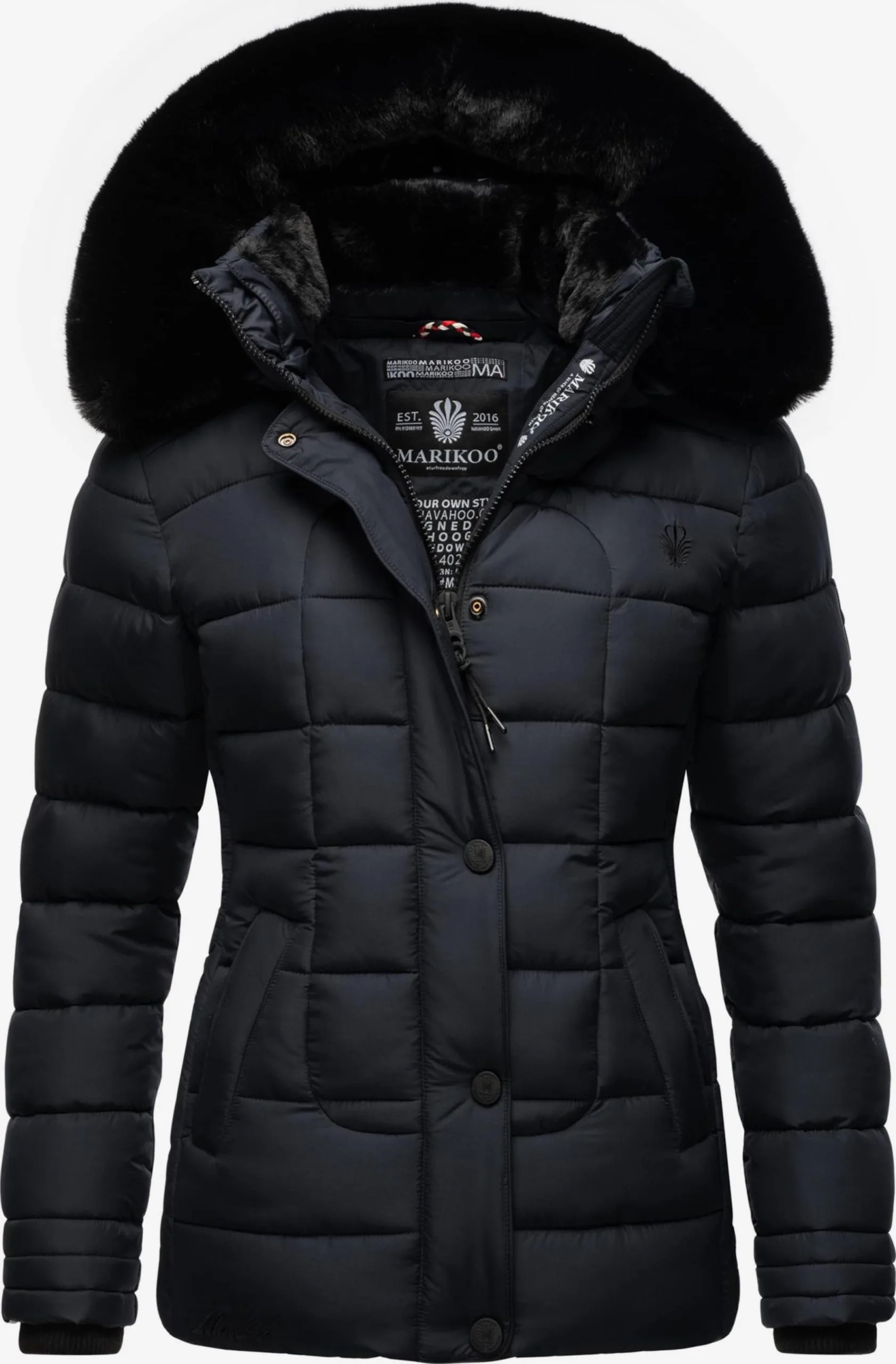 Marikoo Winterjassen Winterjas Qesra Dames Nachtblauw 1 Marikoo Winterjassen Winterjas Qesra Dames Nachtblauw