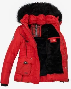 Marikoo Winterjassen Winterjas Vanilla Dames Rood -Tussen Jas Verkoop 6069e2b7a322b100f1d556899e6013dd