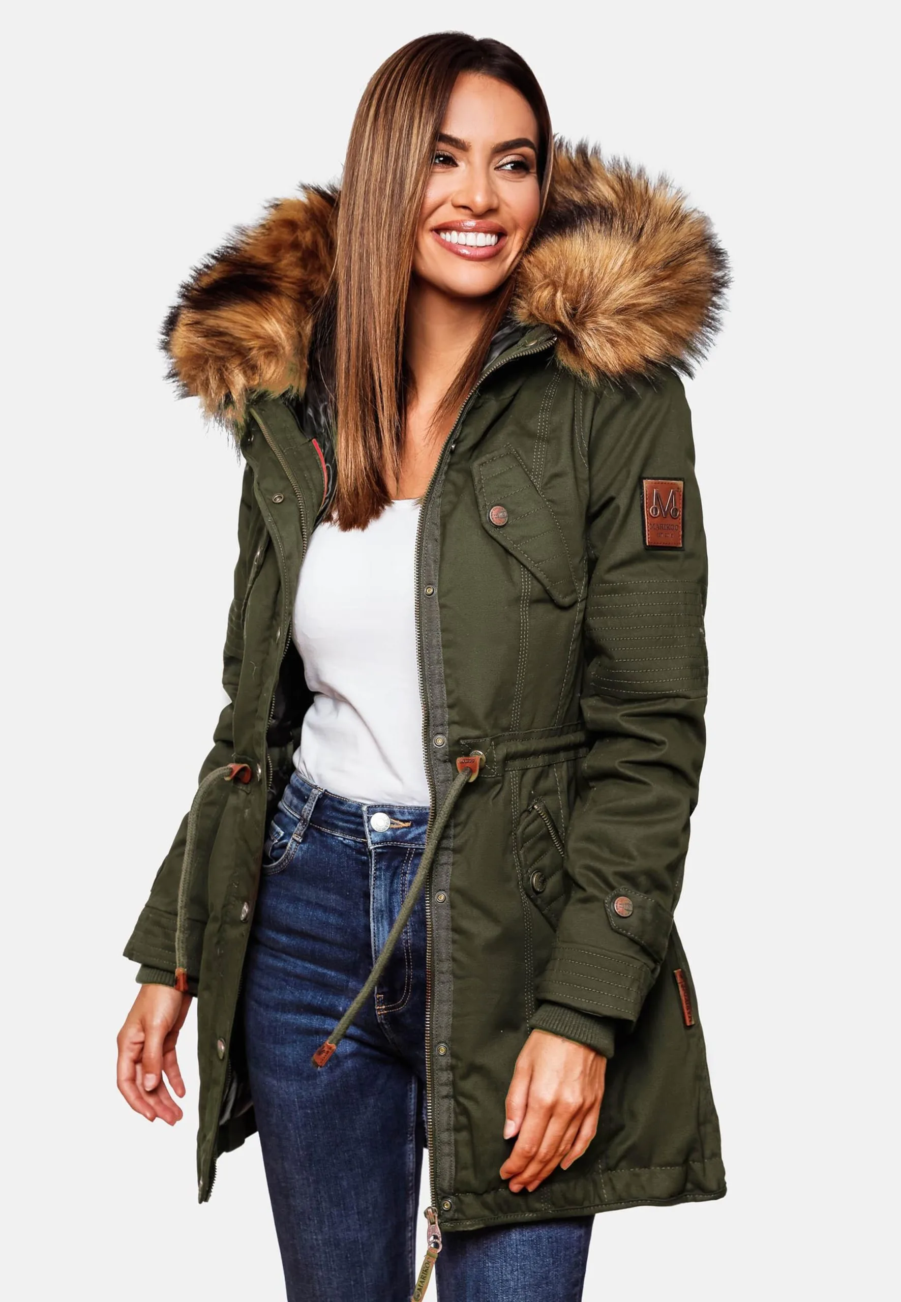 Marikoo Parkas Winterparka Dames Kaki 9 Marikoo Parkas Winterparka Dames Kaki - Afbeelding 9
