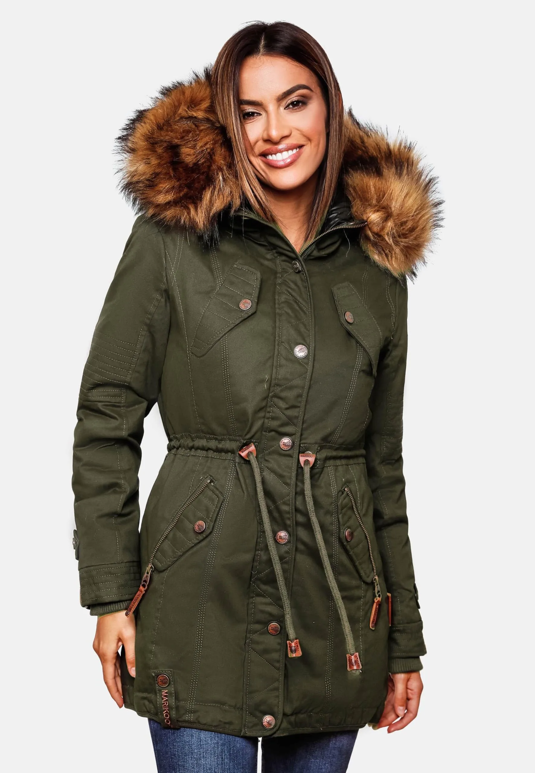 Marikoo Parkas Winterparka Dames Kaki 6 Marikoo Parkas Winterparka Dames Kaki - Afbeelding 6