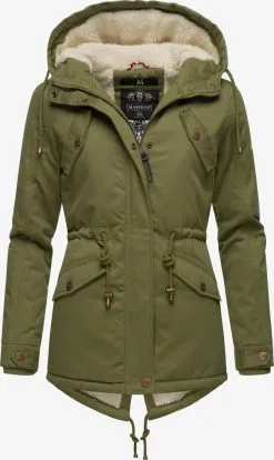 Marikoo Winterjassen Winterjas Manolya Dames Olijfgroen