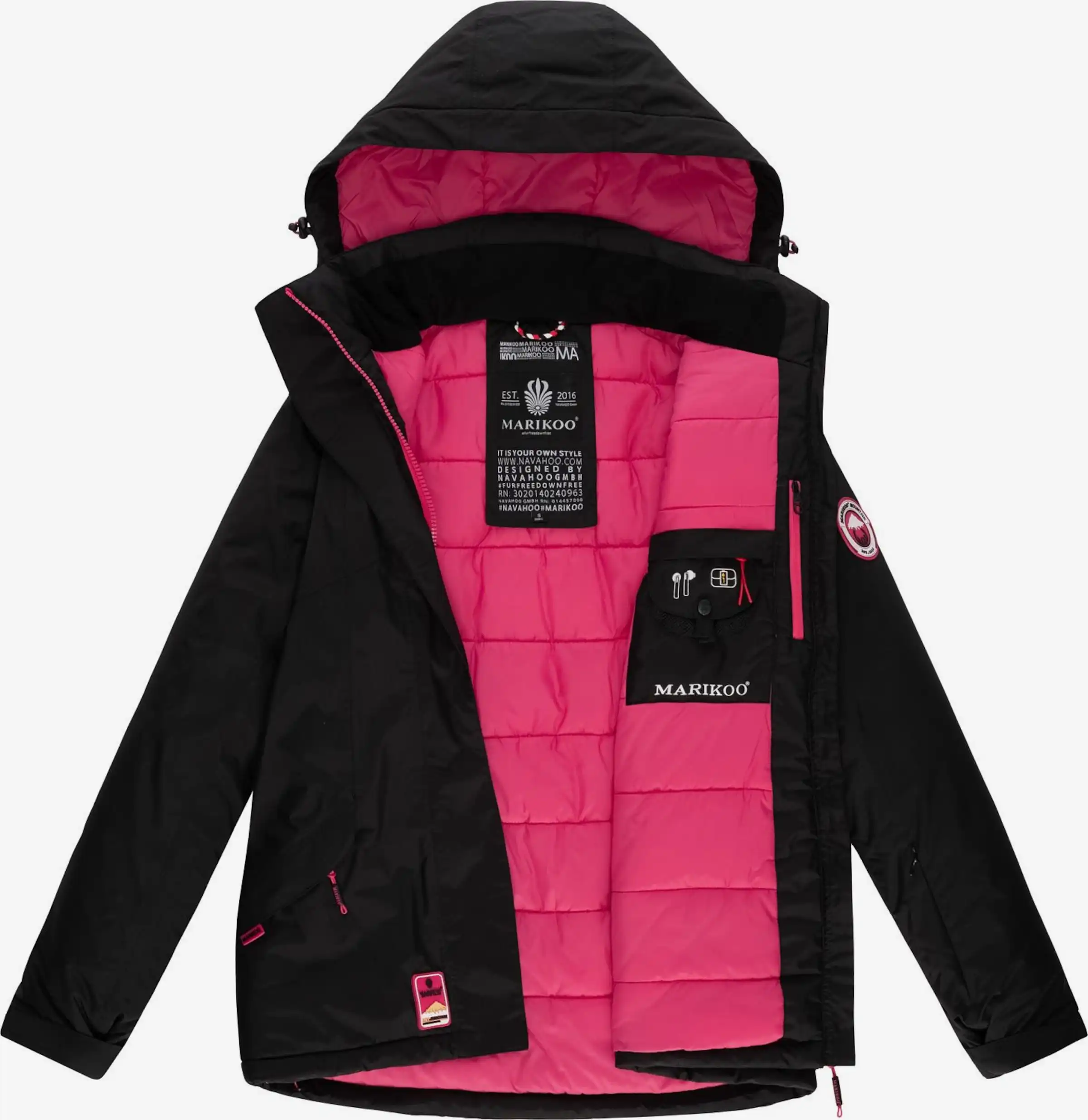 Marikoo Outdoor Jassen Functionele Jas Rabeaa Dames Zwart 5 Marikoo Outdoor Jassen Functionele Jas Rabeaa Dames Zwart - Afbeelding 5