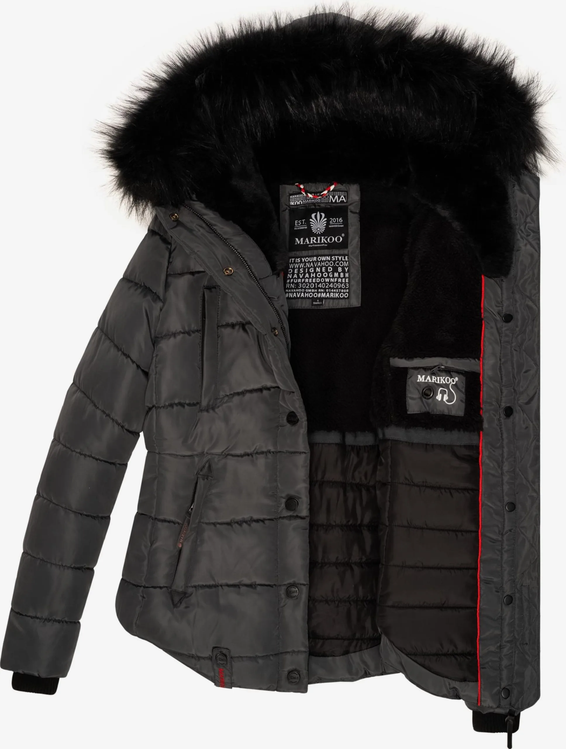 Marikoo Winterjassen Winterjas Lotusblüte Dames Aardetinten 5 Marikoo Winterjassen Winterjas Lotusblüte Dames Aardetinten - Afbeelding 5