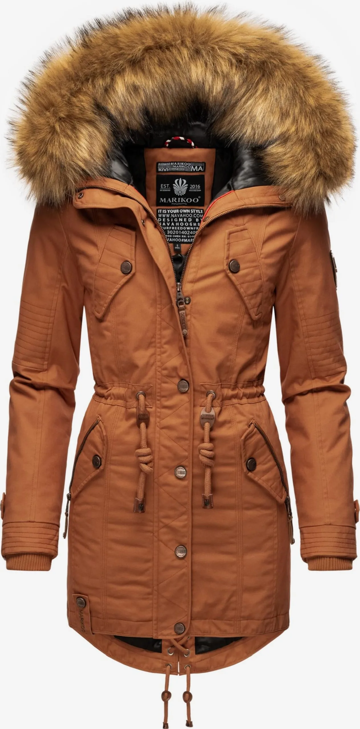 Marikoo Parkas Winterparka La Viva Dames Bruin 1 Marikoo Parkas Winterparka La Viva Dames Bruin