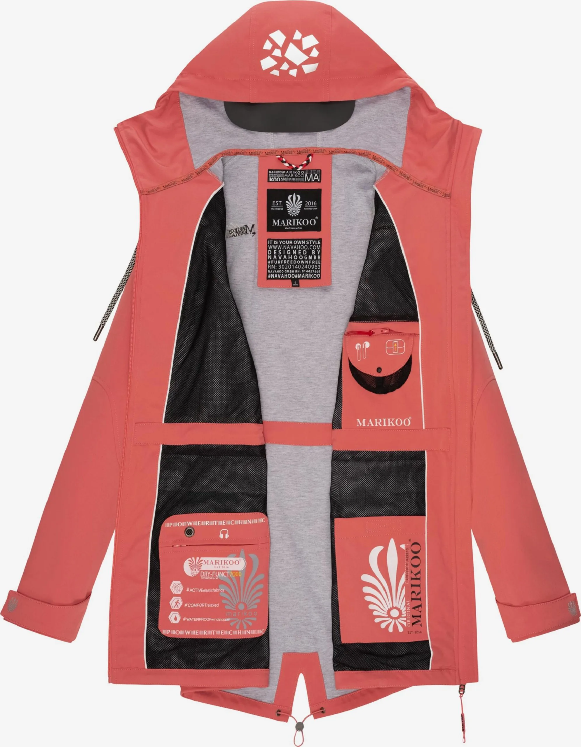 Marikoo Outdoor Jassen Functionele Jas Ulissaa Dames Koraal 5 Marikoo Outdoor Jassen Functionele Jas Ulissaa Dames Koraal - Afbeelding 5