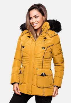 Marikoo Winterjassen Winterjas Vanilla Dames Geel -Tussen Jas Verkoop 92e5debbe5e67f12caaf8eb5b52fb947