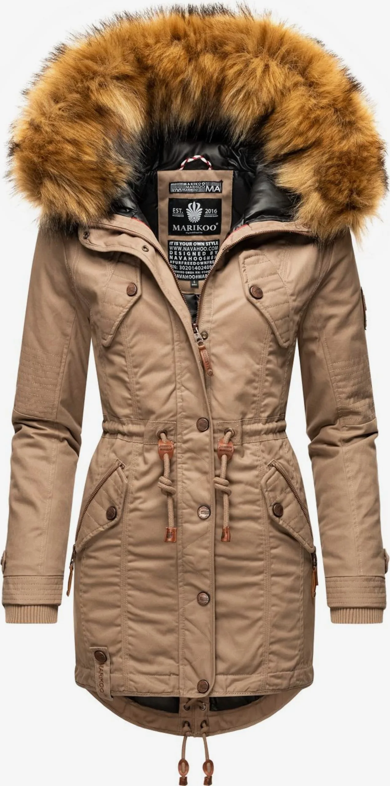 Marikoo Parkas Winterparka La Viva Dames Lichtbeige 1 Marikoo Parkas Winterparka La Viva Dames Lichtbeige
