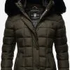 Marikoo Winterjassen Winterjas Qesraa Dames Antraciet