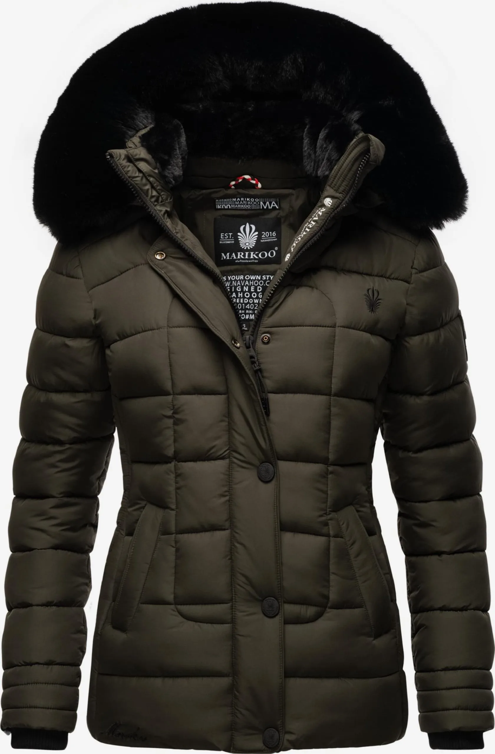 Marikoo Winterjassen Winterjas Qesraa Dames Antraciet 1 Marikoo Winterjassen Winterjas Qesraa Dames Antraciet