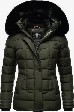 Marikoo Winterjassen Winterjas Qesraa Dames Kaki