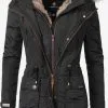 Marikoo Parkas Winterparka Grinsekatze Dames Zwart
