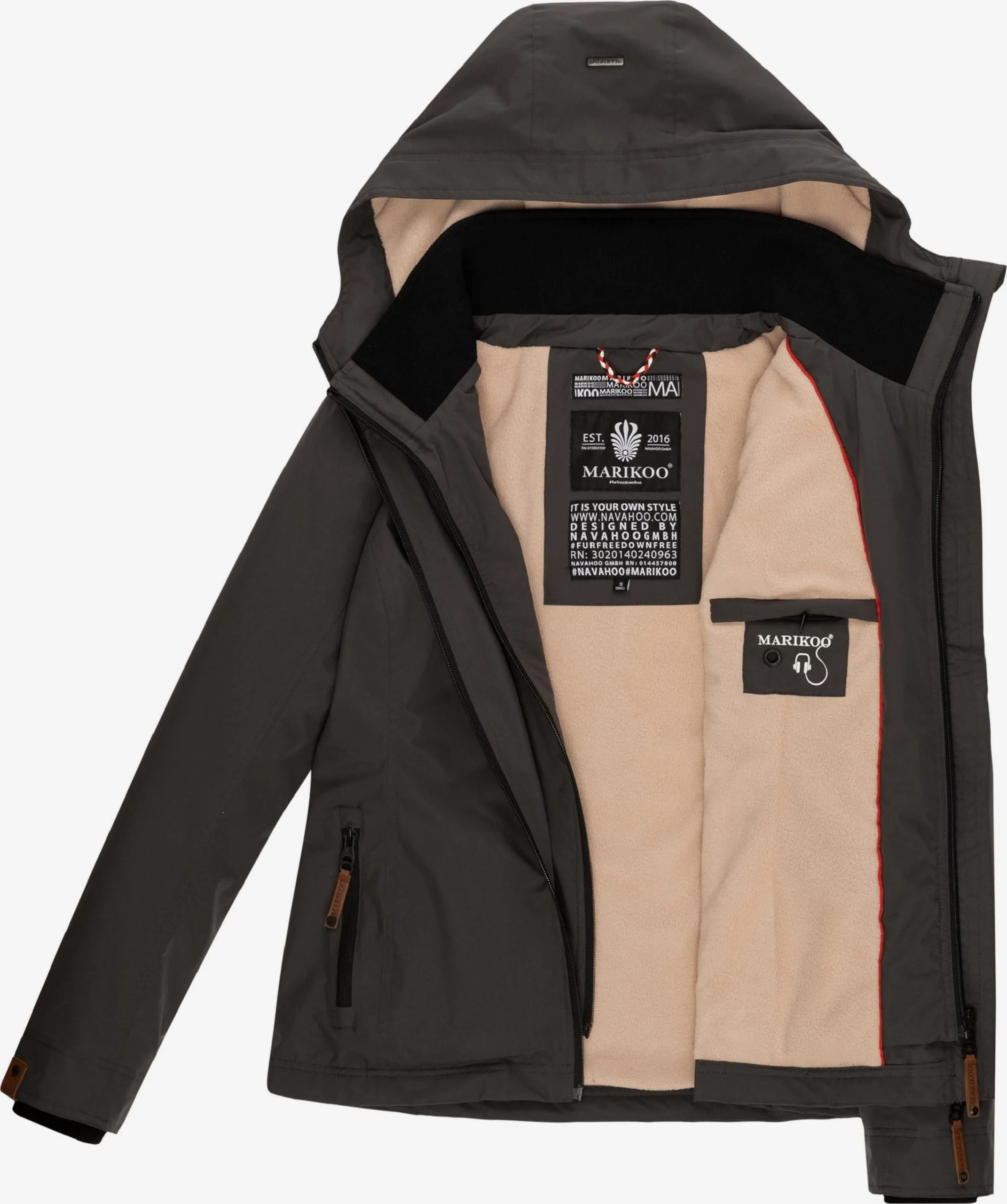 Marikoo Outdoor Jassen Functionele Jas Erdbeere Dames Antraciet 4 Marikoo Outdoor Jassen Functionele Jas Erdbeere Dames Antraciet - Afbeelding 4