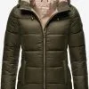 Marikoo Winterjassen Winterjas Leandraa Dames Kaki