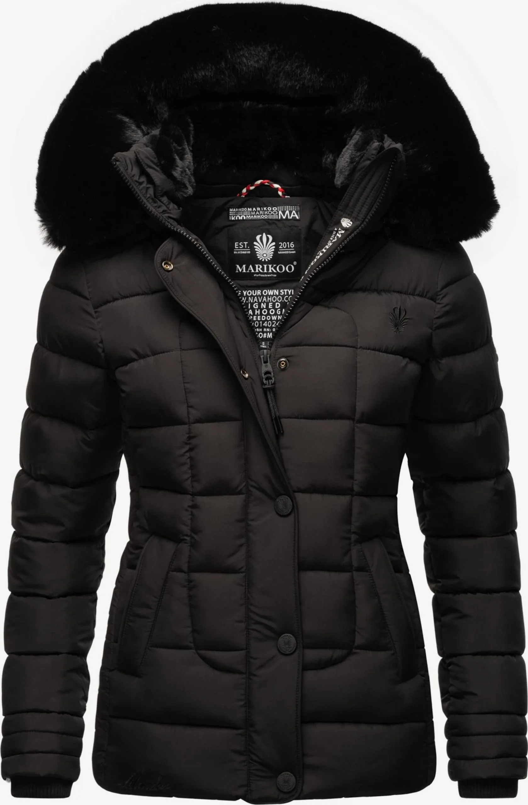 Marikoo Winterjassen Winterjas Qesraa Dames Zwart 1 Marikoo Winterjassen Winterjas Qesraa Dames Zwart