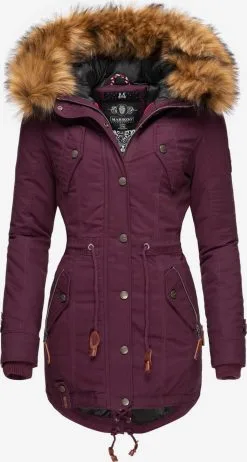 Marikoo Parkas Winterparka Dames Wijnrood