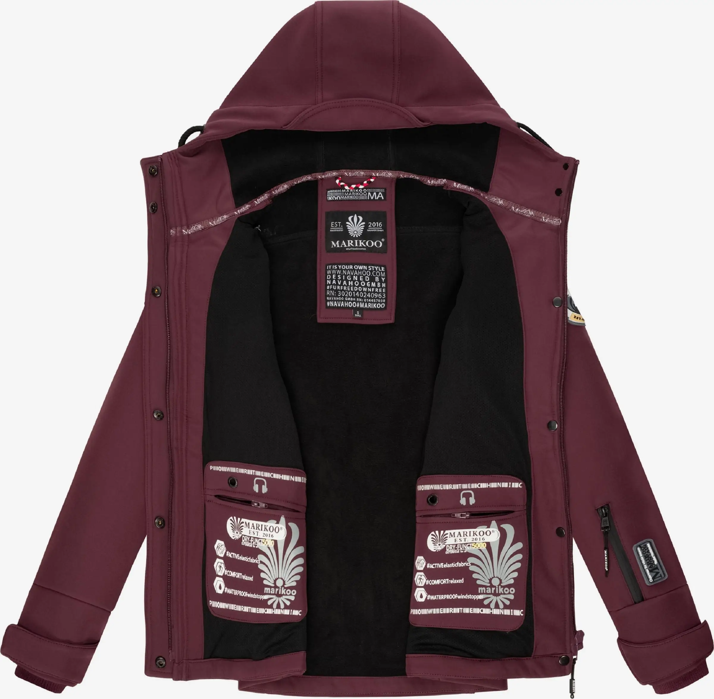 Marikoo Tussenjassen Tussenjas Kleine Zicke Dames Rood / Bordeaux 5 Marikoo Tussenjassen Tussenjas Kleine Zicke Dames Rood / Bordeaux - Afbeelding 5
