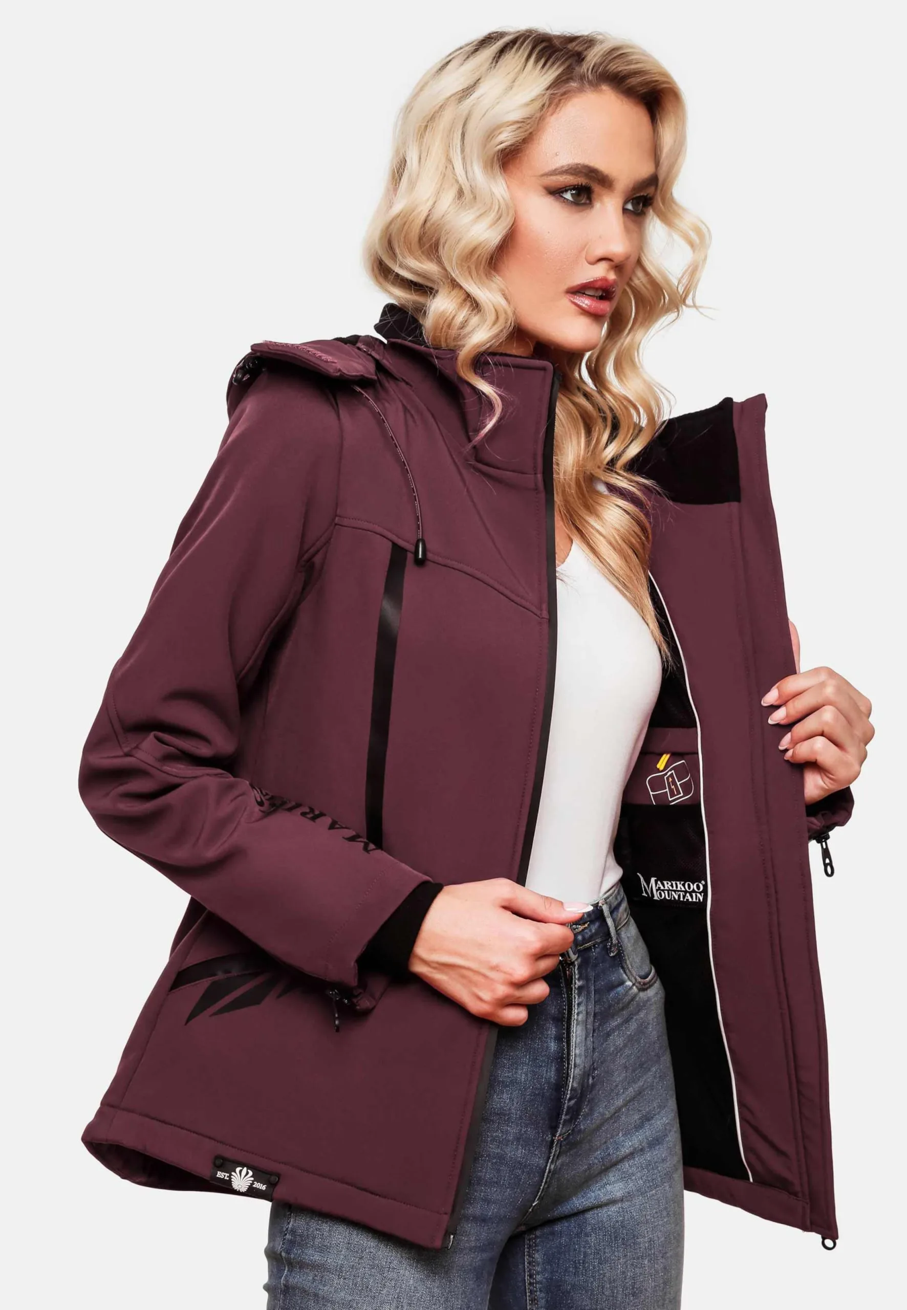 Marikoo Winterjassen Winterjas Dames Bordeaux 9 Marikoo Winterjassen Winterjas Dames Bordeaux - Afbeelding 9