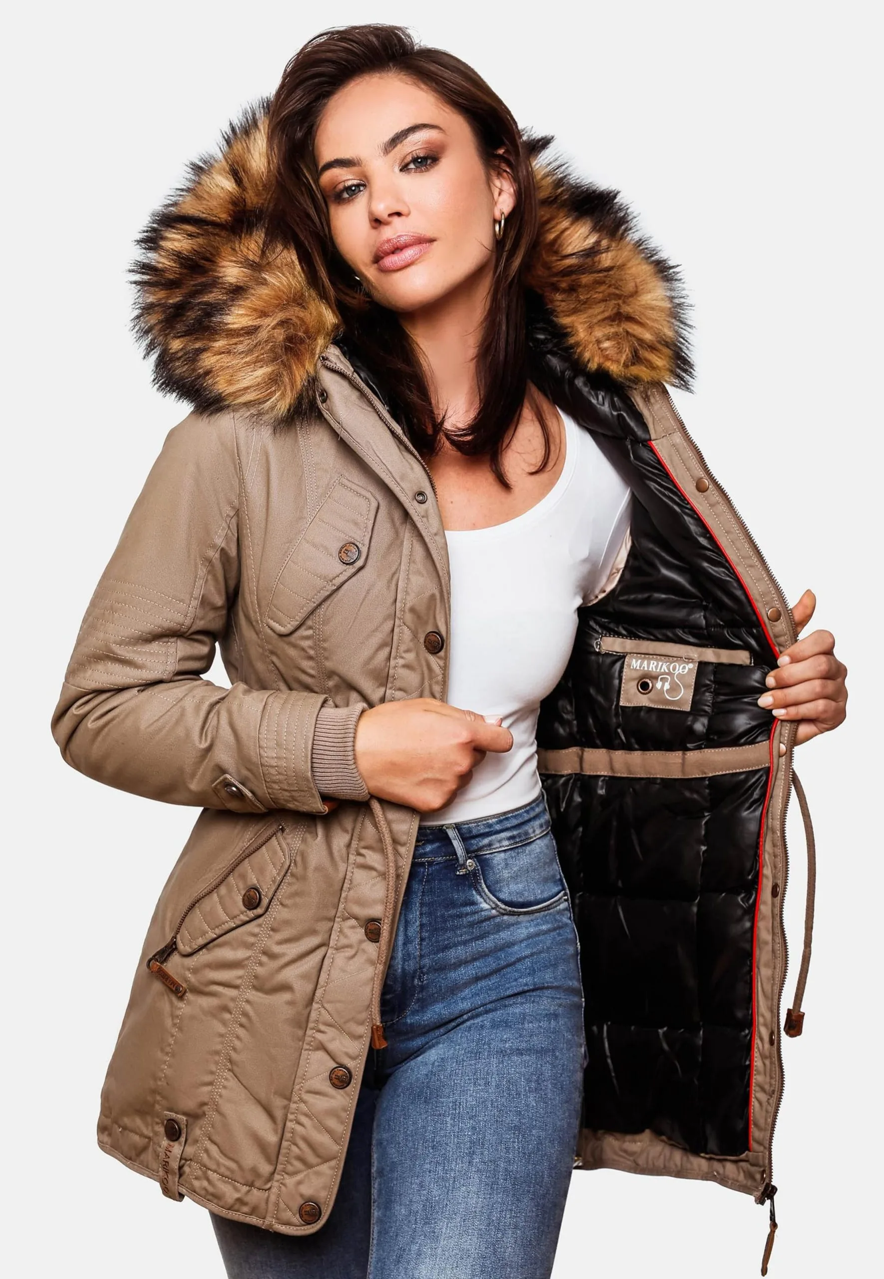 Marikoo Parkas Winterparka La Viva Dames Lichtbeige 9 Marikoo Parkas Winterparka La Viva Dames Lichtbeige - Afbeelding 9