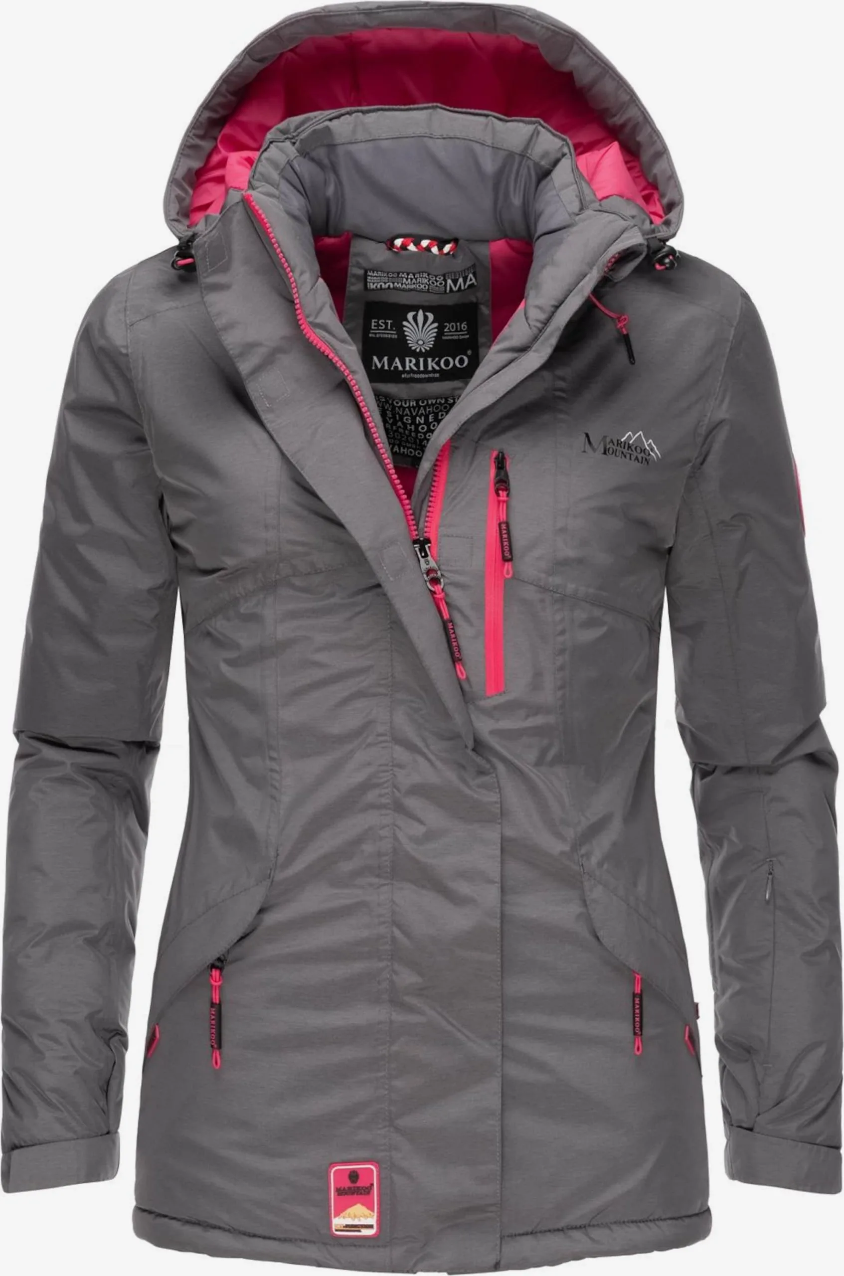 Marikoo Outdoor Jassen Functionele Jas Rabeaa Dames Grijs 1 Marikoo Outdoor Jassen Functionele Jas Rabeaa Dames Grijs