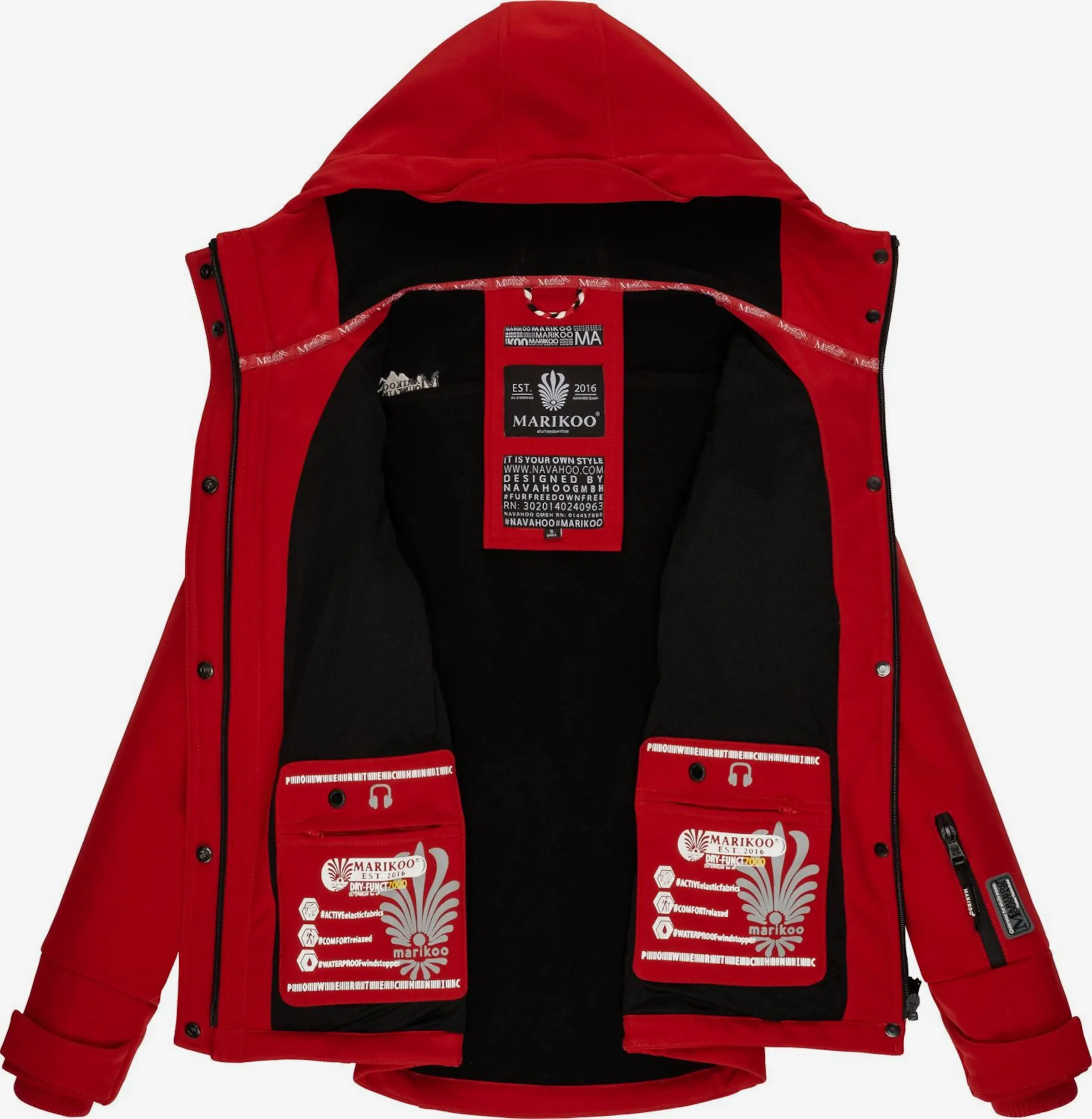 Marikoo Tussenjassen Tussenjas Kleine Zicke Dames Vuurrood 4 Marikoo Tussenjassen Tussenjas Kleine Zicke Dames Vuurrood - Afbeelding 4