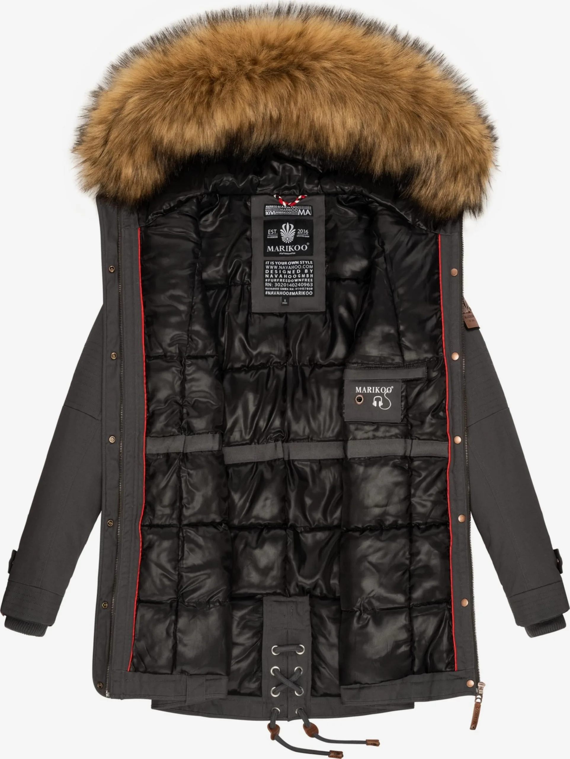 Marikoo Parkas Winterparka La Viva Prc Dames Antraciet 5 Marikoo Parkas Winterparka La Viva Prc Dames Antraciet - Afbeelding 5