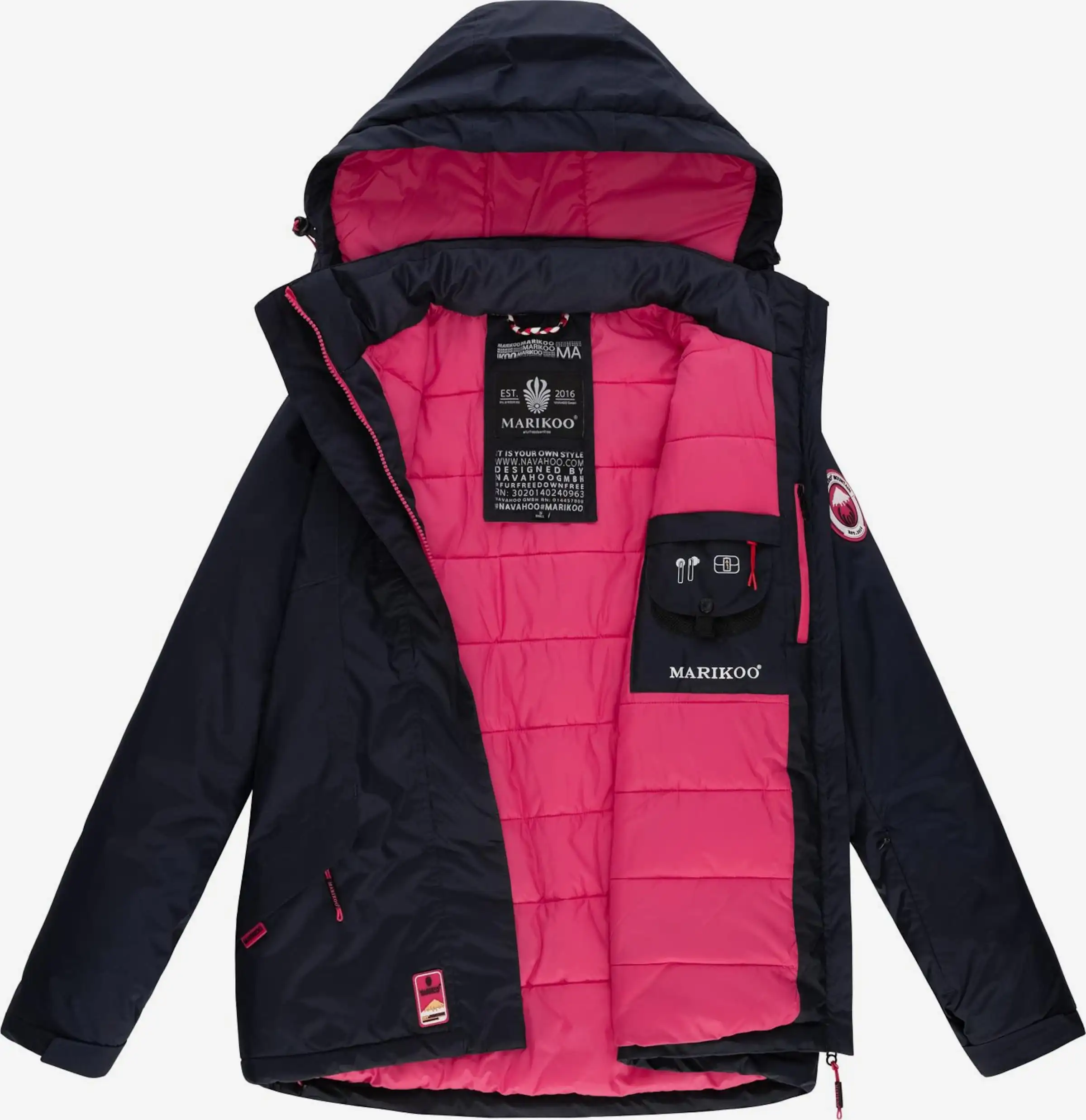 Marikoo Outdoor Jassen Functionele Jas Rabeaa Dames Navy 5 Marikoo Outdoor Jassen Functionele Jas Rabeaa Dames Navy - Afbeelding 5