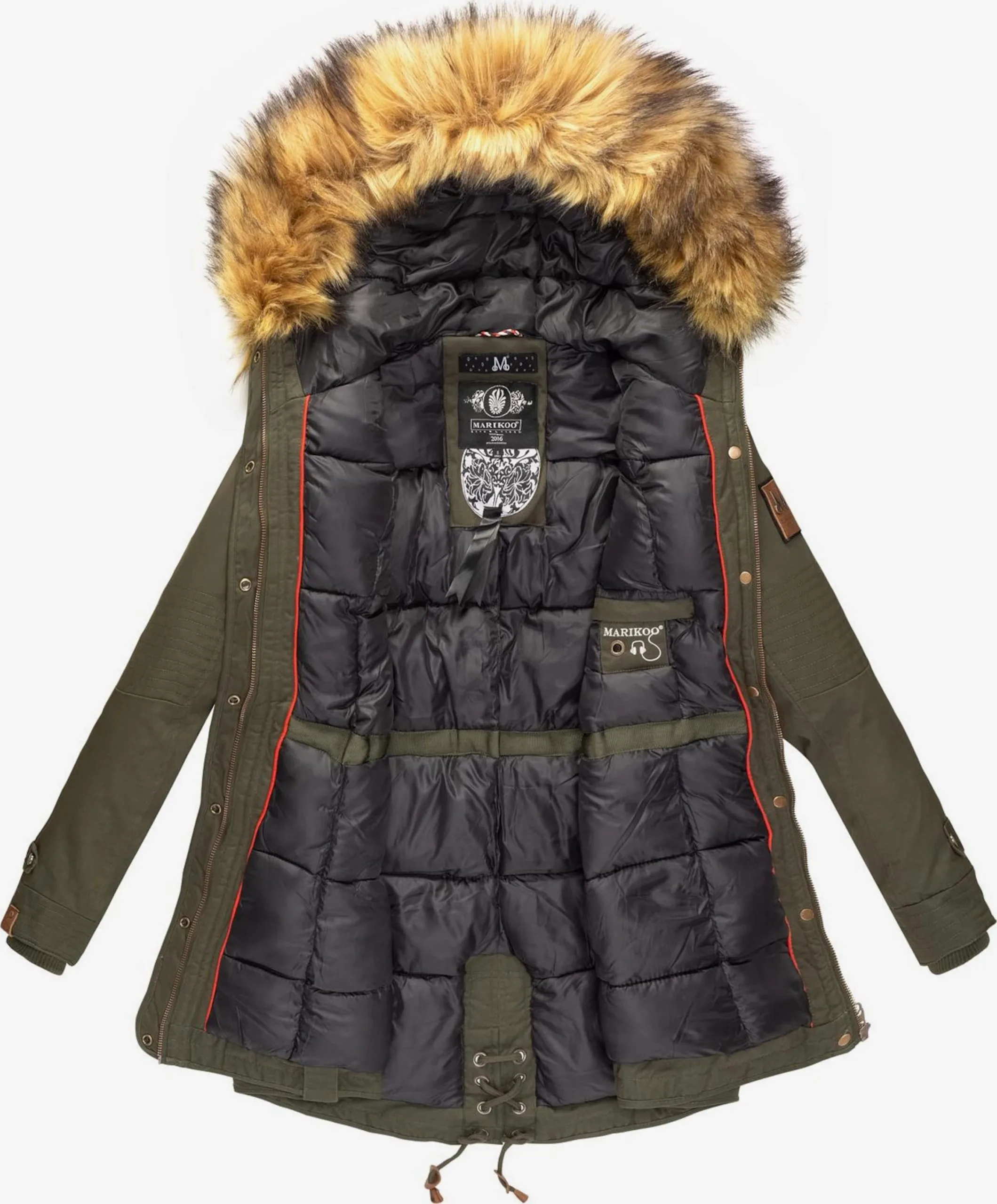 Marikoo Parkas Winterparka Dames Kaki 5 Marikoo Parkas Winterparka Dames Kaki - Afbeelding 5
