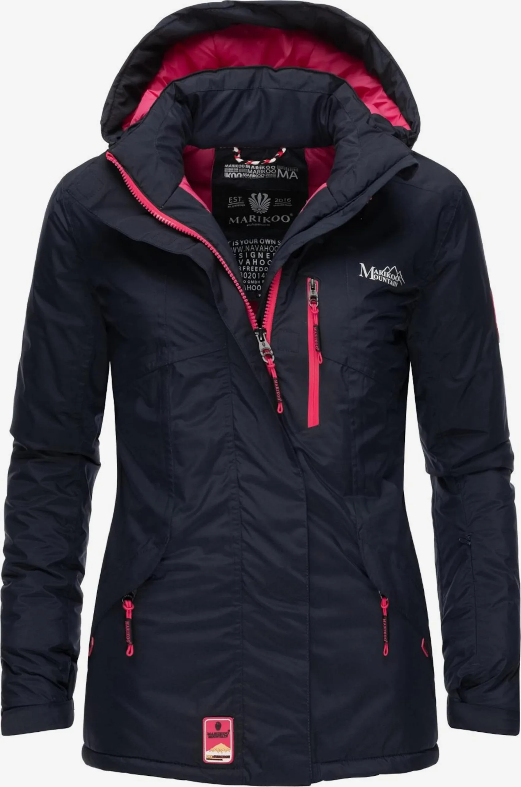 Marikoo Outdoor Jassen Functionele Jas Rabeaa Dames Navy 1 Marikoo Outdoor Jassen Functionele Jas Rabeaa Dames Navy