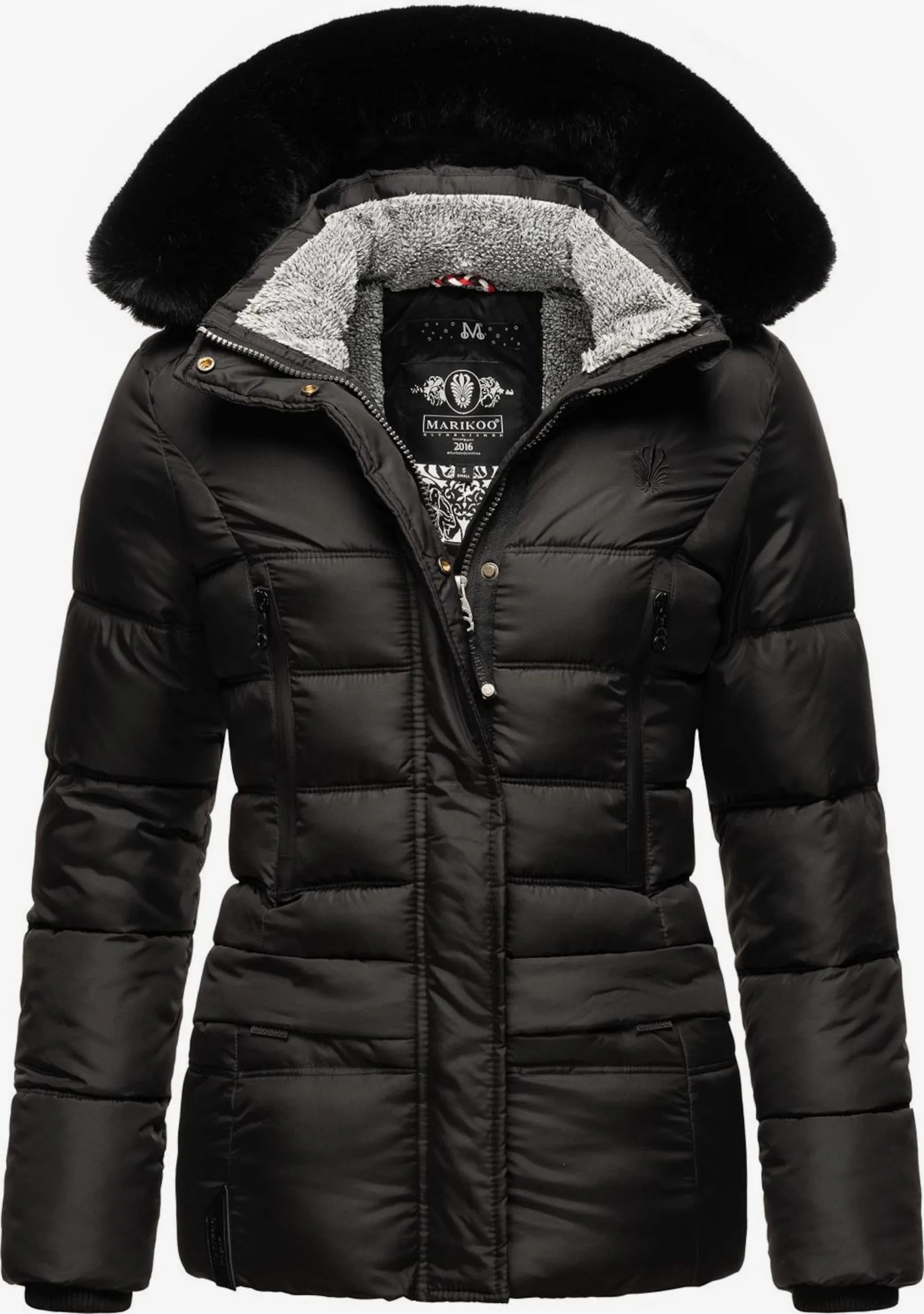 Marikoo Winterjassen Winterjas Loveleen Dames Zwart 1 Marikoo Winterjassen Winterjas Loveleen Dames Zwart