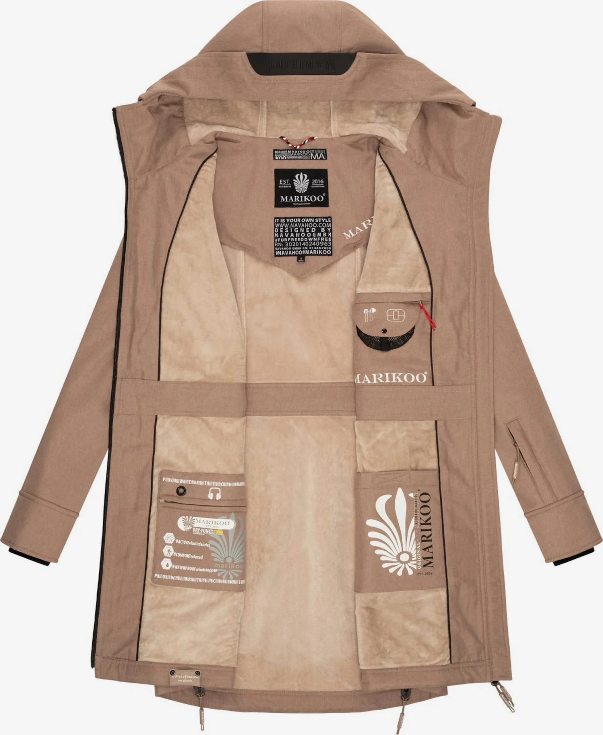 Marikoo Parkas Tussenparka Dames Donkerbeige 5 Marikoo Parkas Tussenparka Dames Donkerbeige - Afbeelding 5