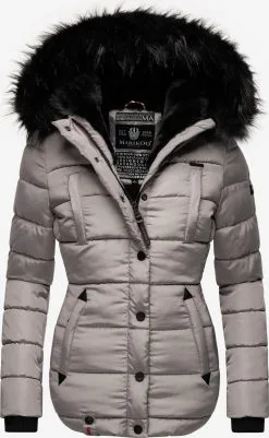 Marikoo Winterjassen Winterjas Lotusblüte Dames Grijs