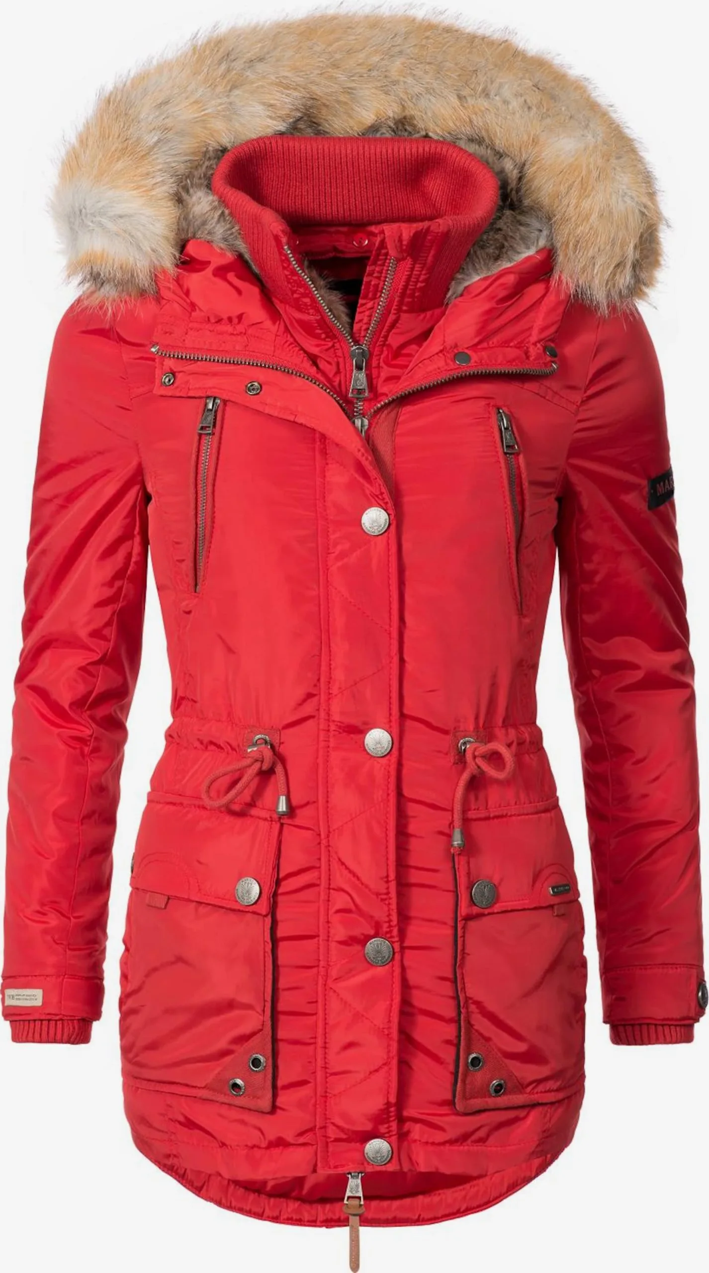 Marikoo Parkas Winterparka Grinsekatze Dames Rood 4 Marikoo Parkas Winterparka Grinsekatze Dames Rood - Afbeelding 4