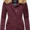 Marikoo Parkas Winterparka Karmaa Dames Wijnrood