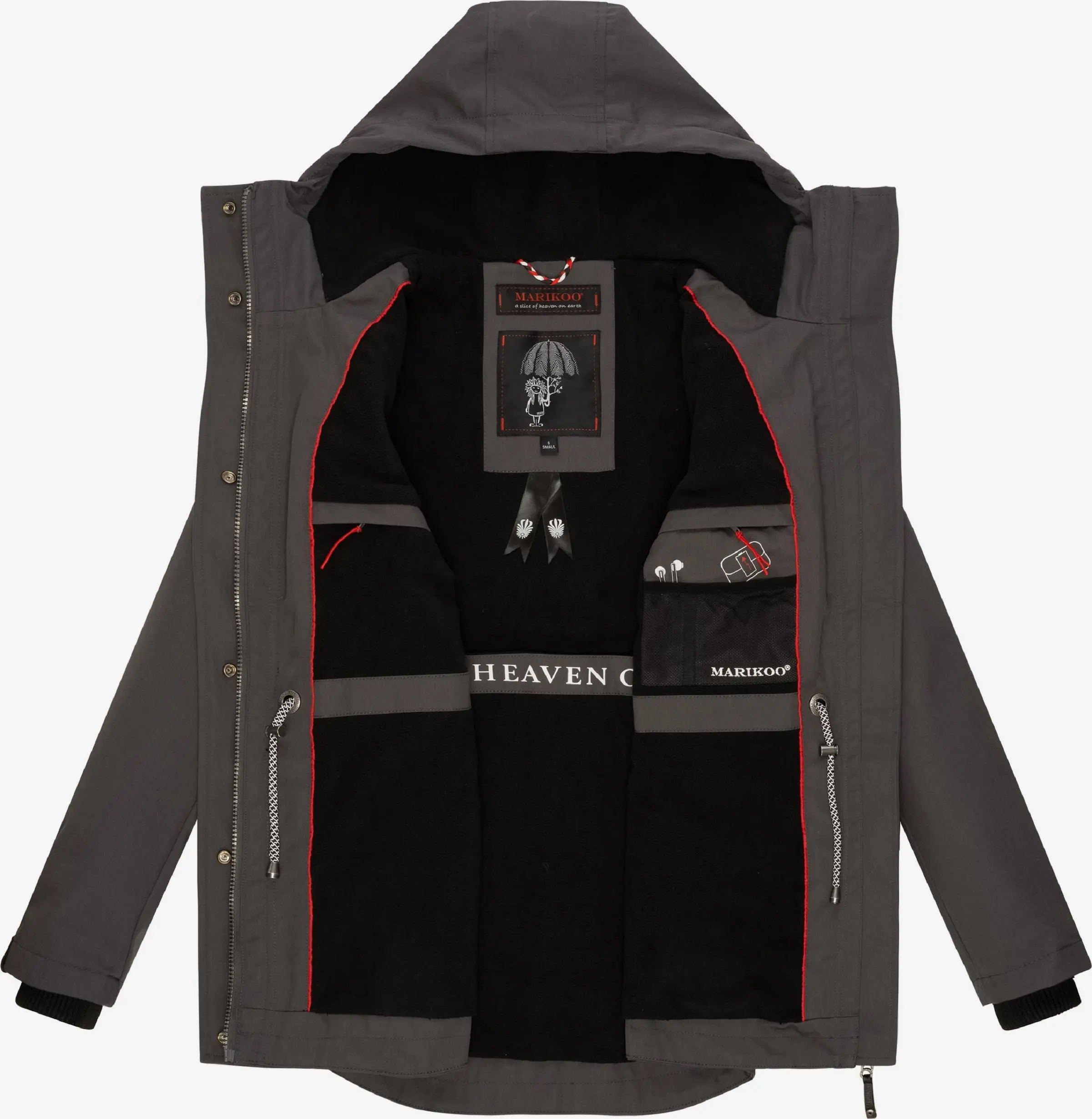 Marikoo Parkas Tussenparka Babetaa Dames Antraciet 4 Marikoo Parkas Tussenparka Babetaa Dames Antraciet - Afbeelding 4