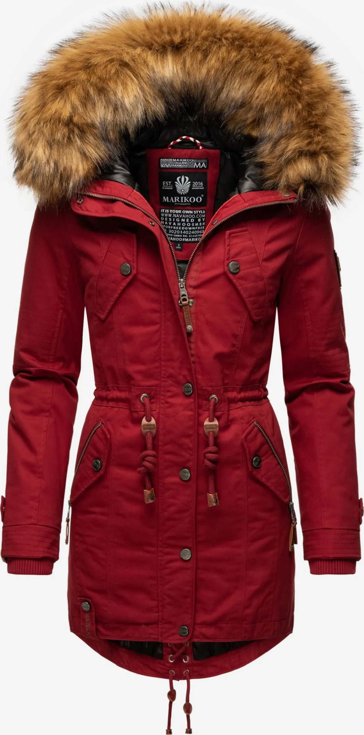 Marikoo Parkas Winterparka La Viva Dames Rood 1 Marikoo Parkas Winterparka La Viva Dames Rood